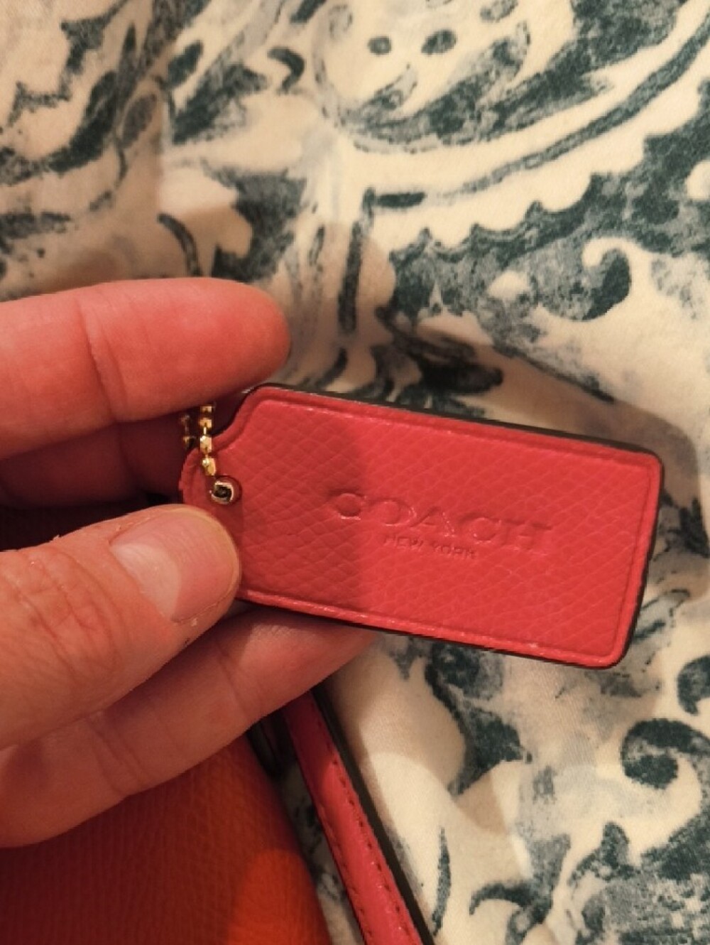 Coach Orange Crossbody Bag with Pink Strap - Picture 5 of 5